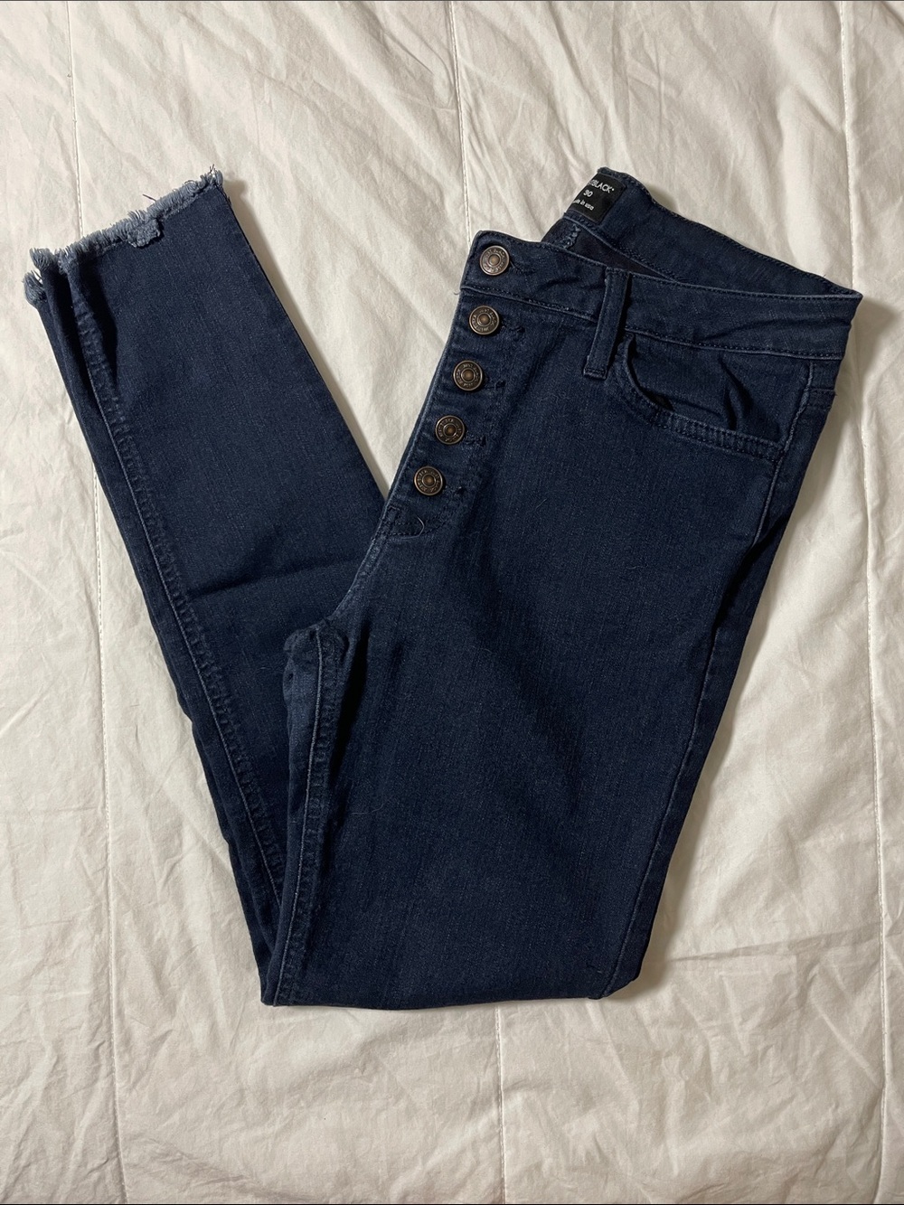 Just Black Navy High-Rise Skinny Jeans with Button Fly